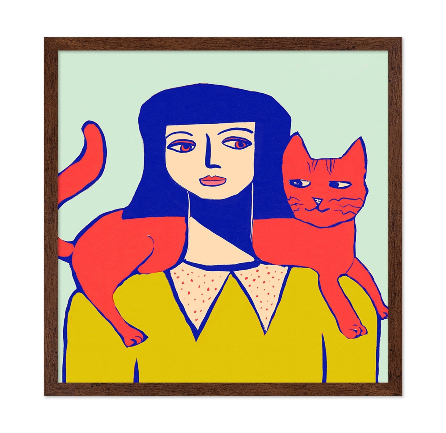 Woman With Red Cat