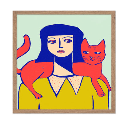 Woman With Red Cat
