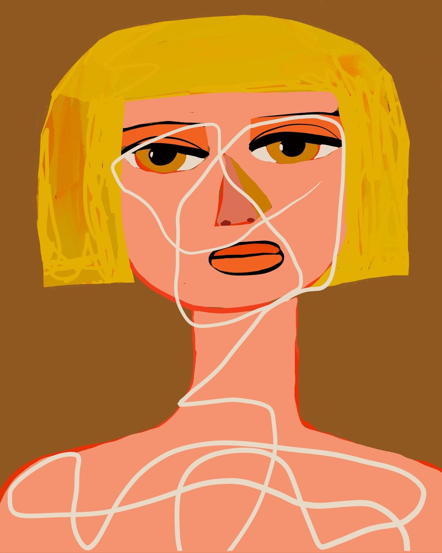 Blonde Line Portrait