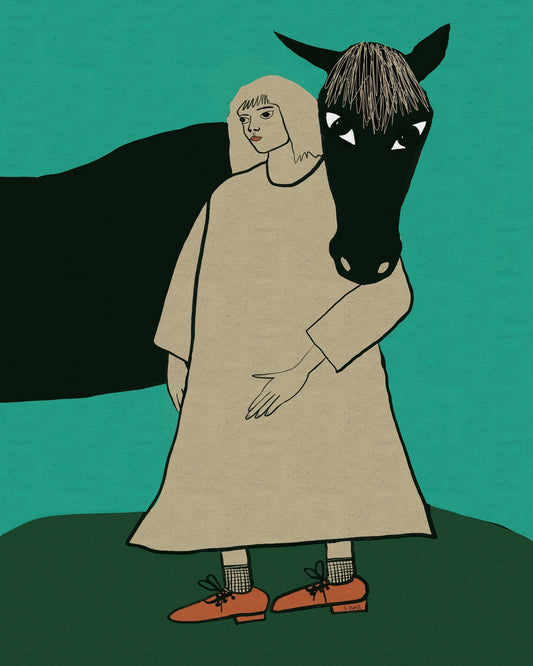Girl With Black Horse