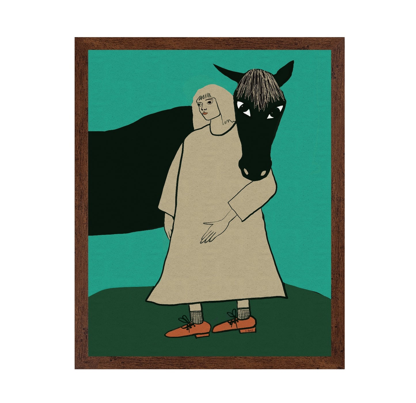 Girl With Black Horse