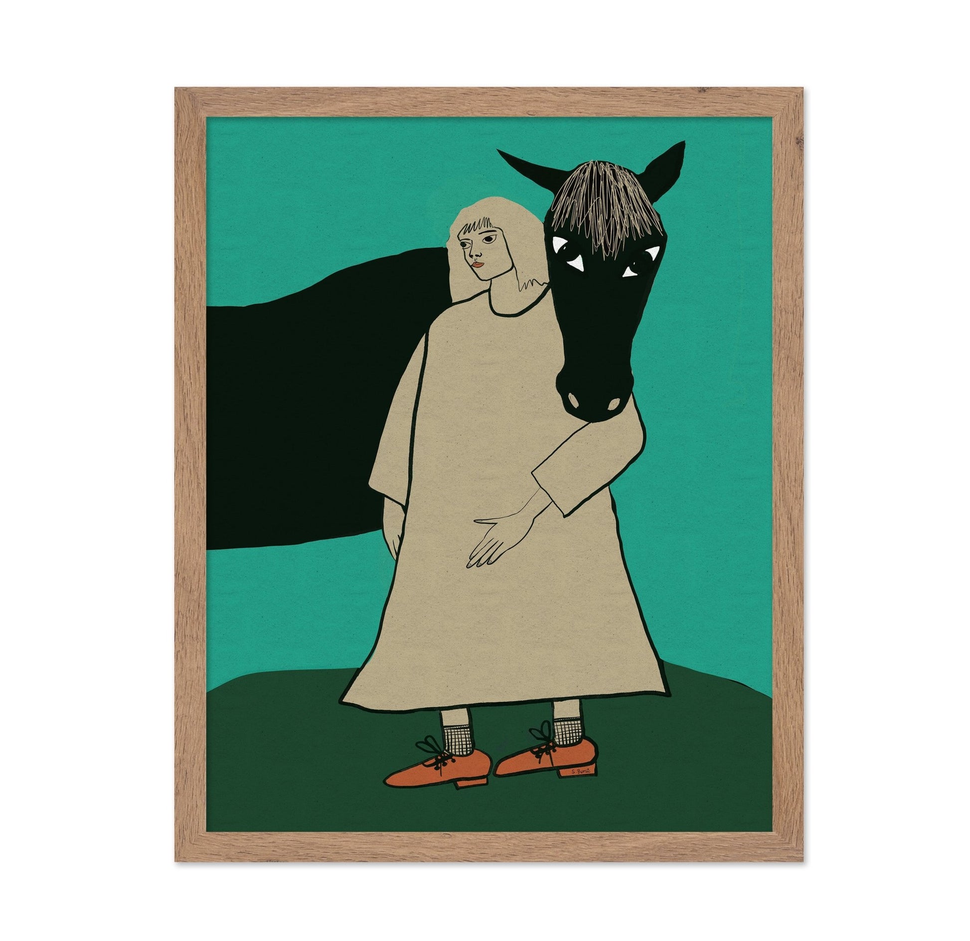 Girl With Black Horse