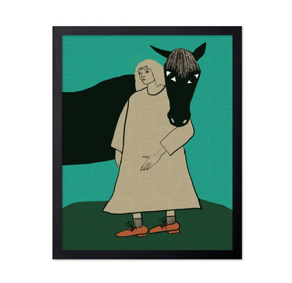 Girl With Black Horse