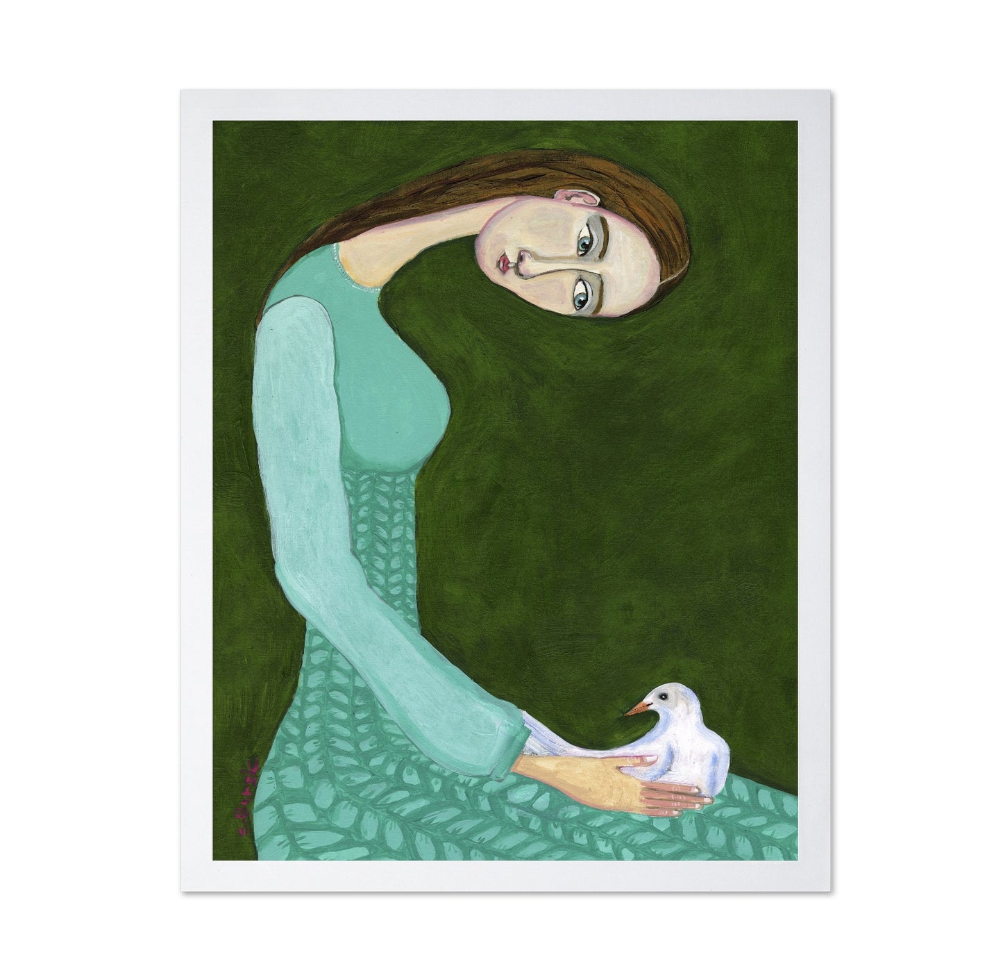 Woman With White Bird