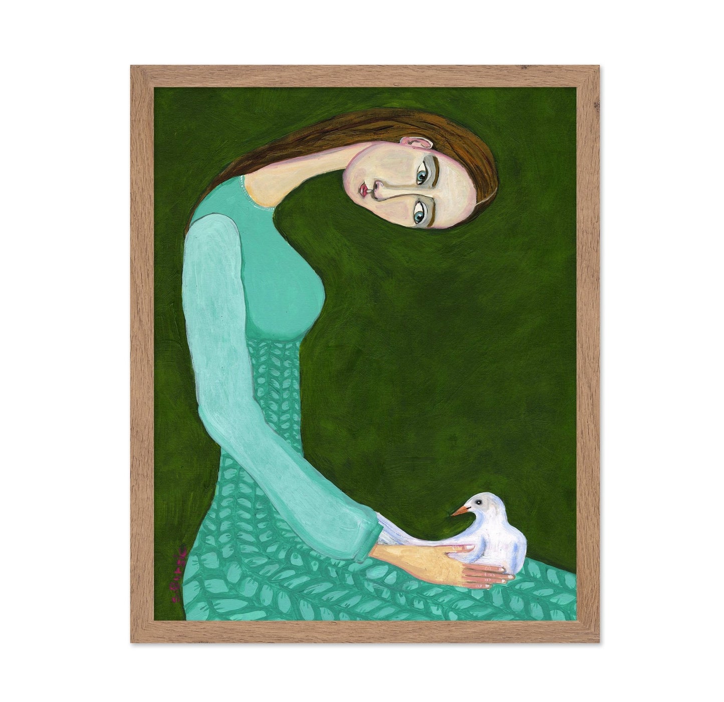 Woman With White Bird