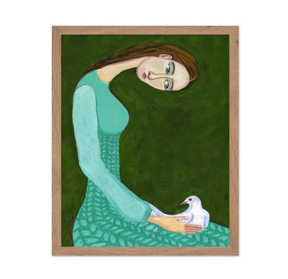 Woman With White Bird