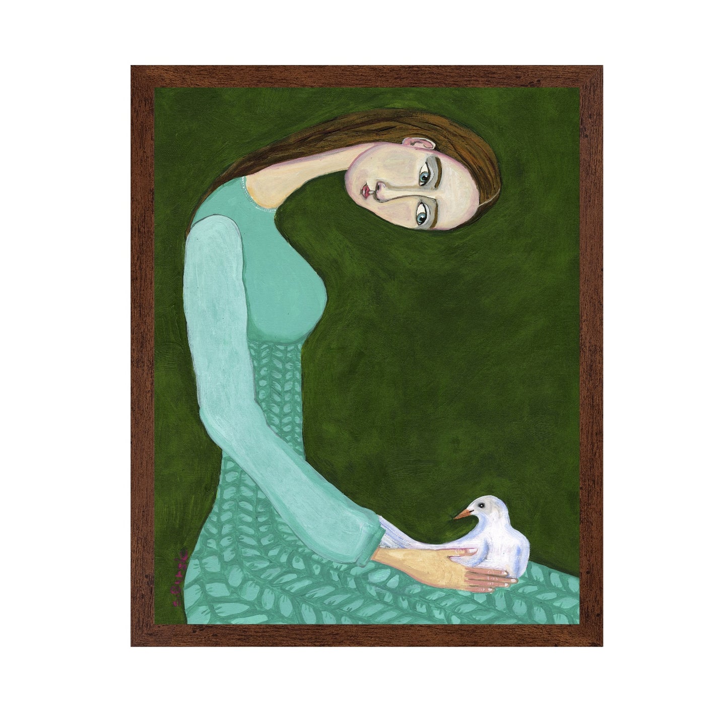 Woman With White Bird