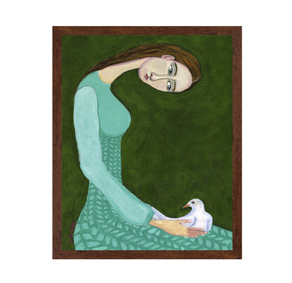 Woman With White Bird