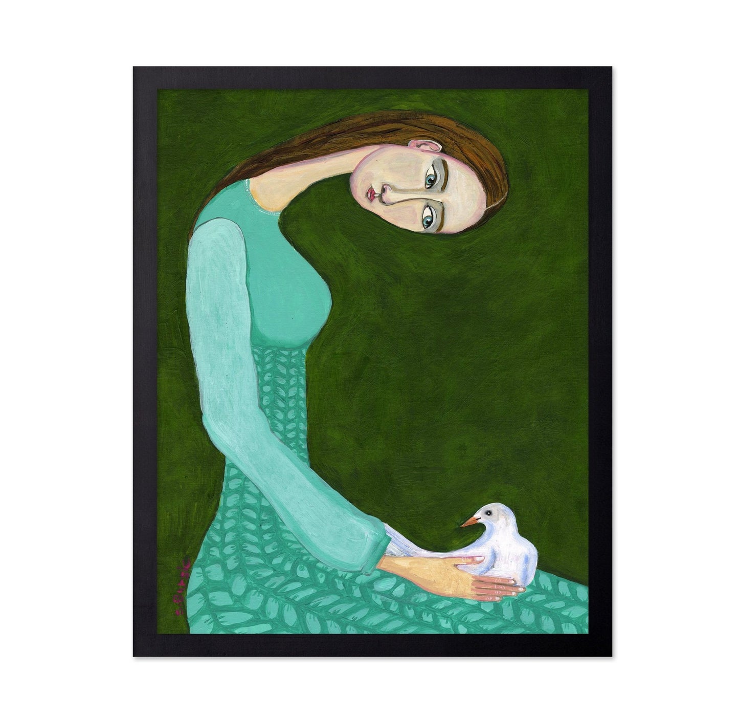 Woman With White Bird