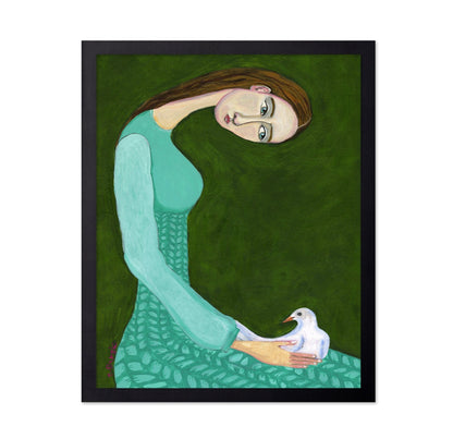 Woman With White Bird