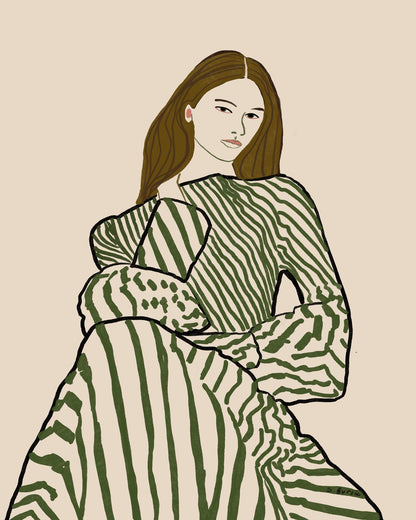 Striped Fashion Woman