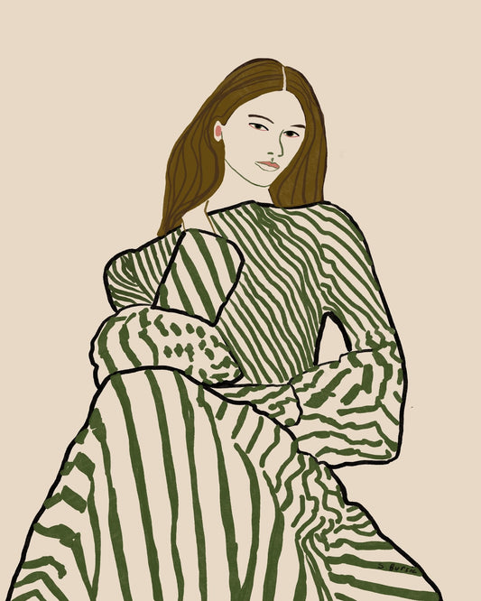 Striped Fashion Woman