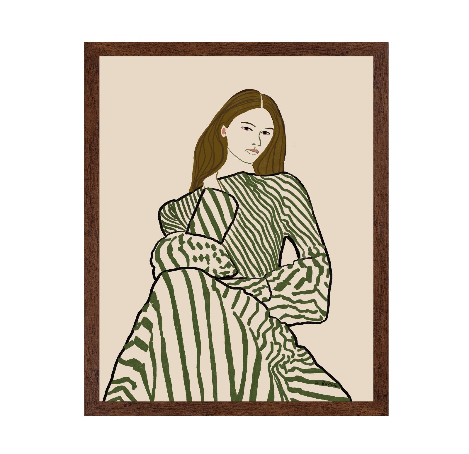 Striped Fashion Woman