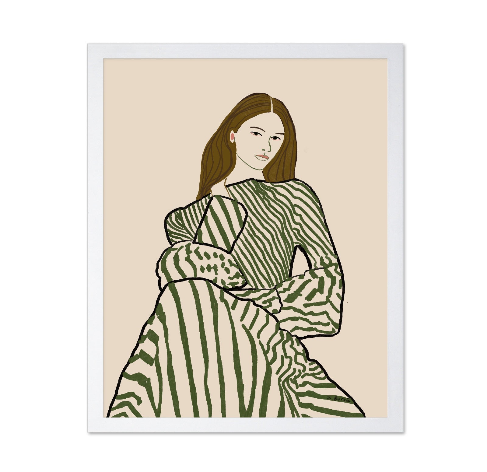 Striped Fashion Woman