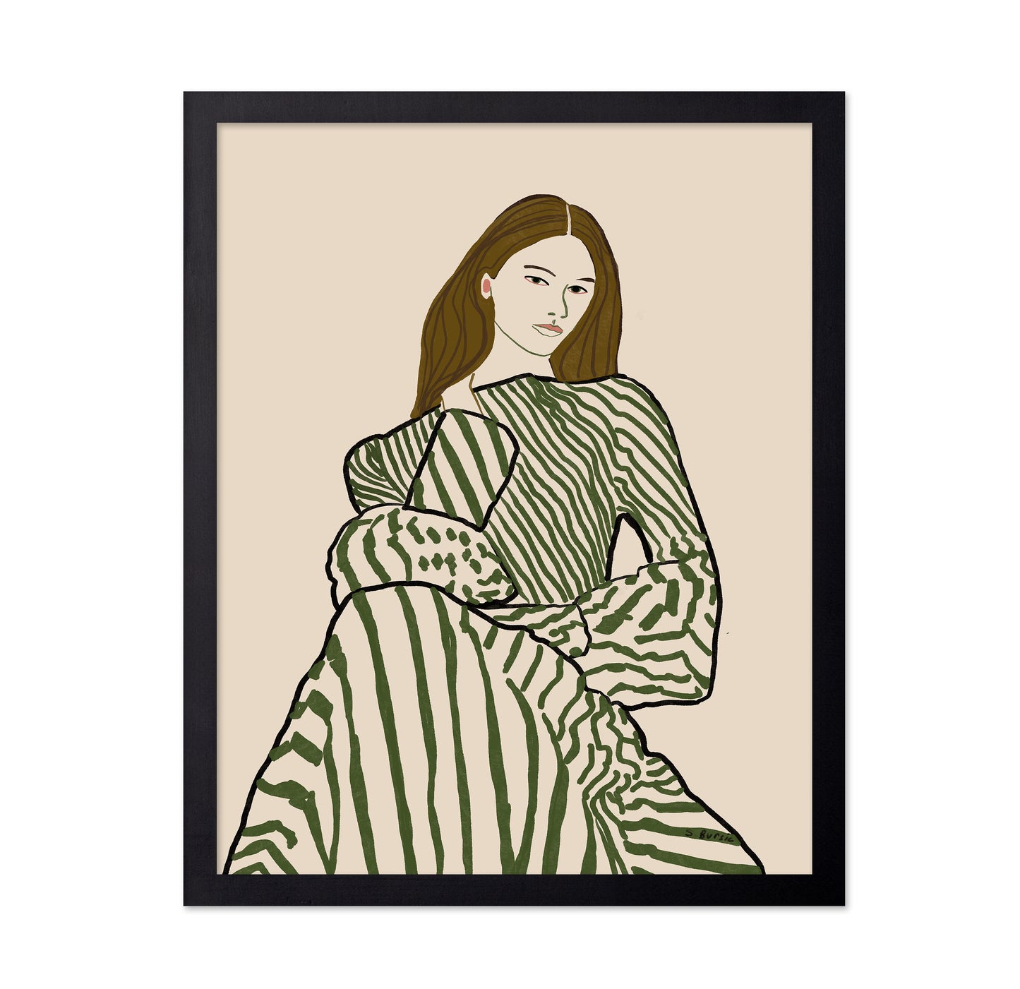 Striped Fashion Woman