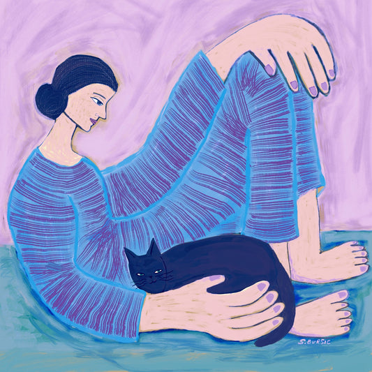 Woman With Black Cat No1