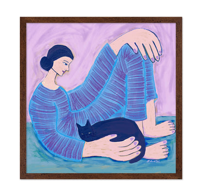 Woman With Black Cat No1