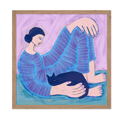 Woman With Black Cat No1