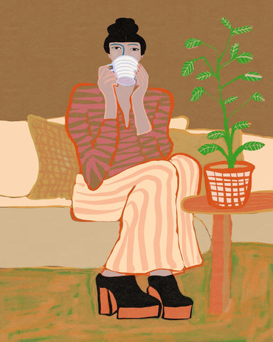 Woman With Coffee Moment