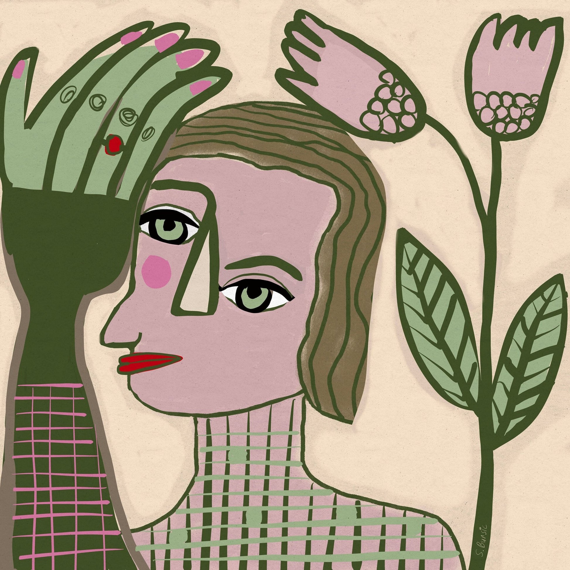 Woman With Floral Hand