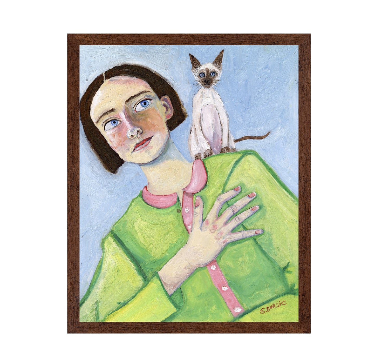 Girl With Siamese Cat