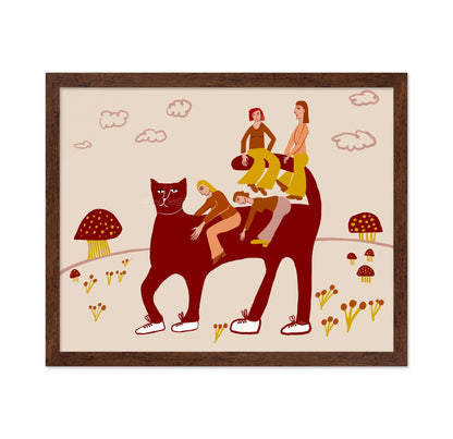 Women Riding Red Cat