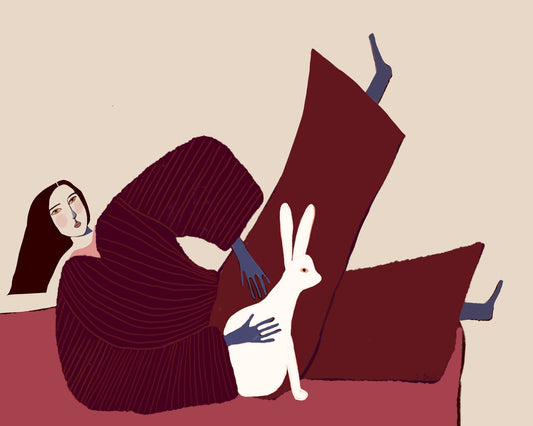 Woman With White Rabbit No1