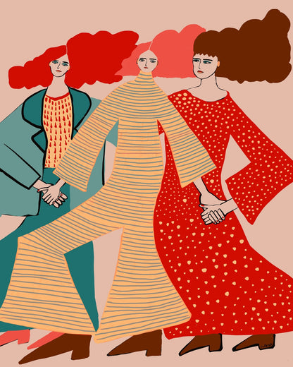 Three Women In Dresses