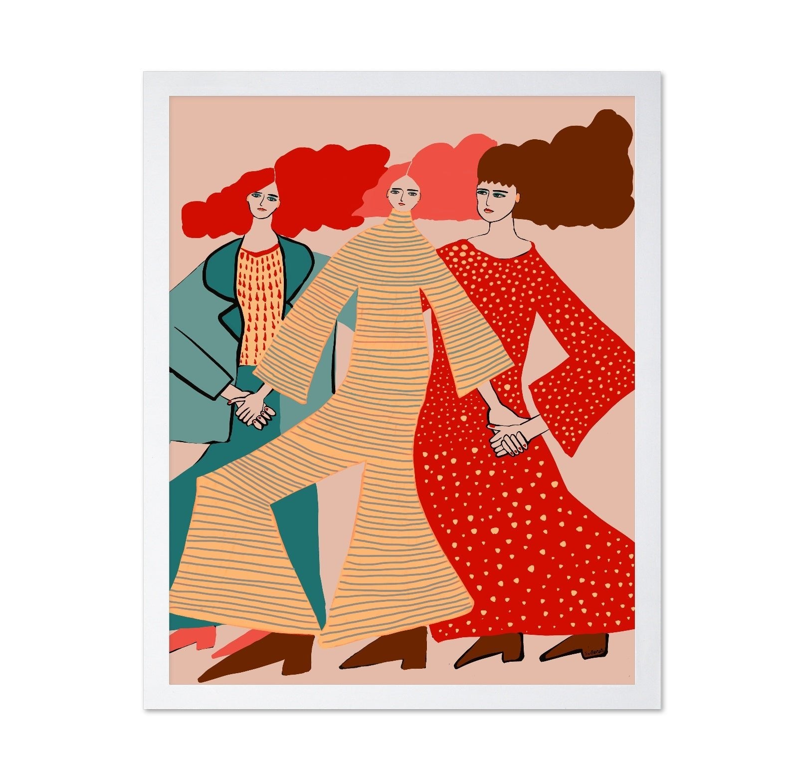 Three Women In Dresses