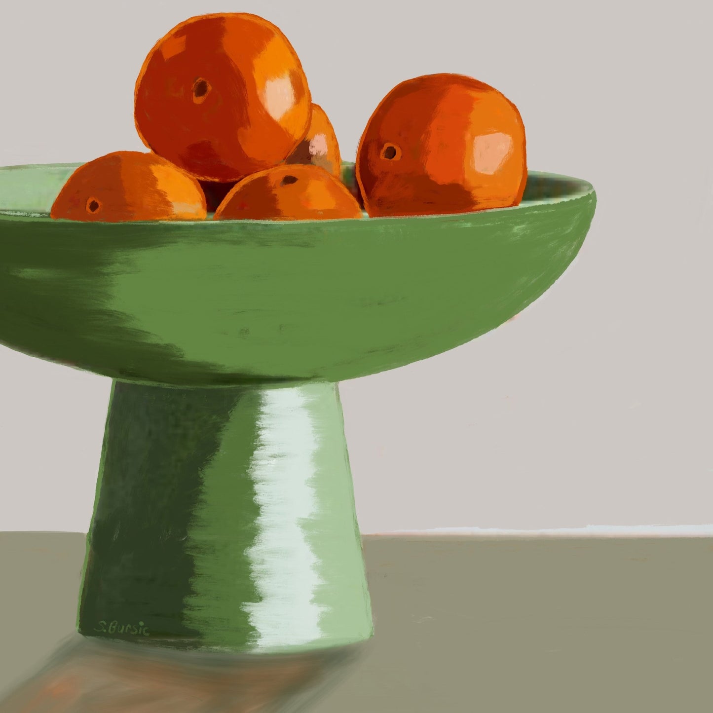 Oranges In Green Bowl No2