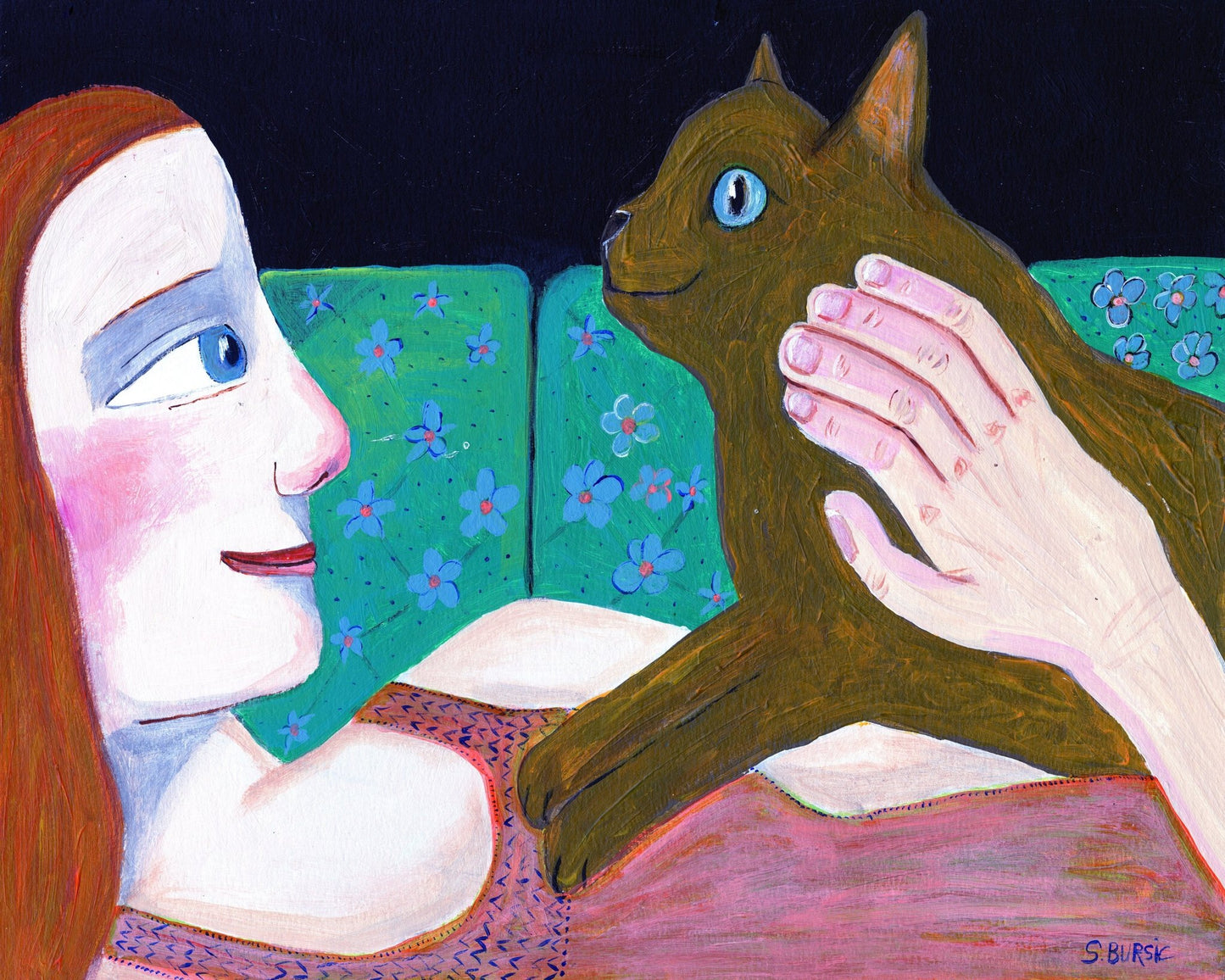 Woman With Brown Cat No1