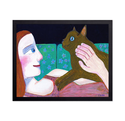 Woman With Brown Cat No1