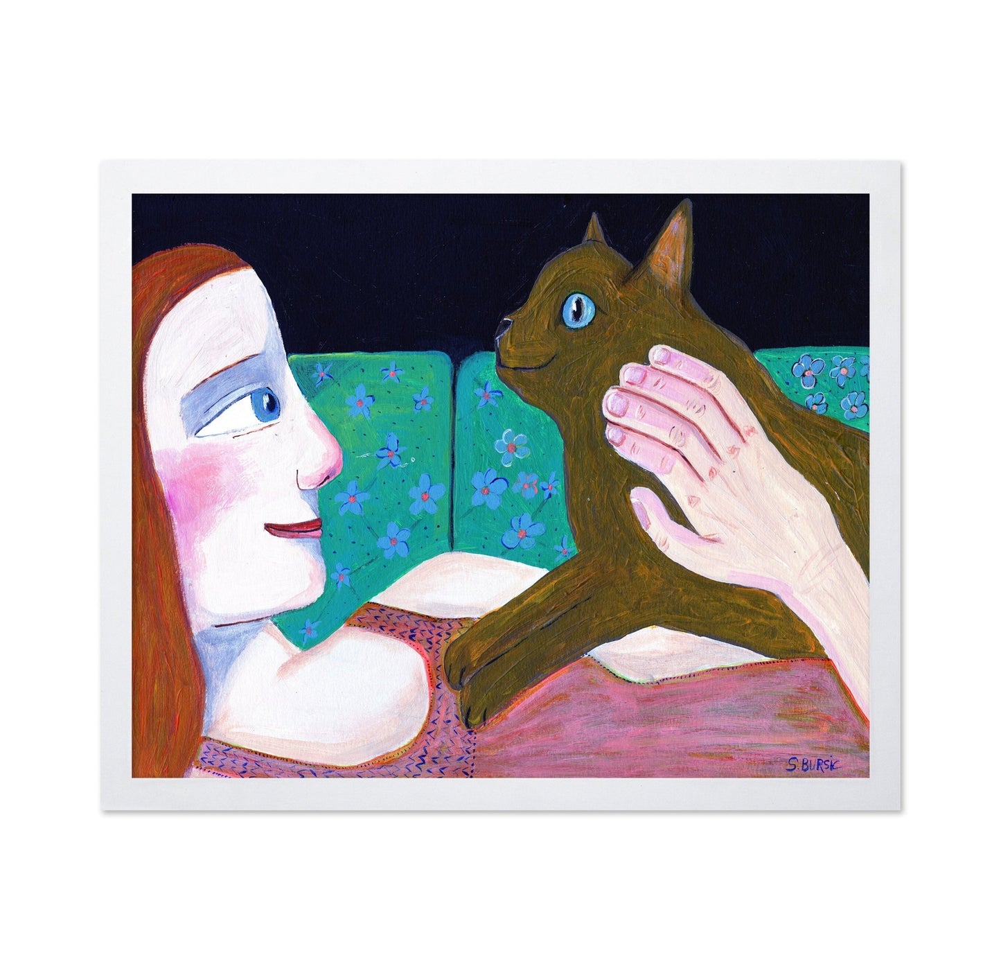Woman With Brown Cat No1