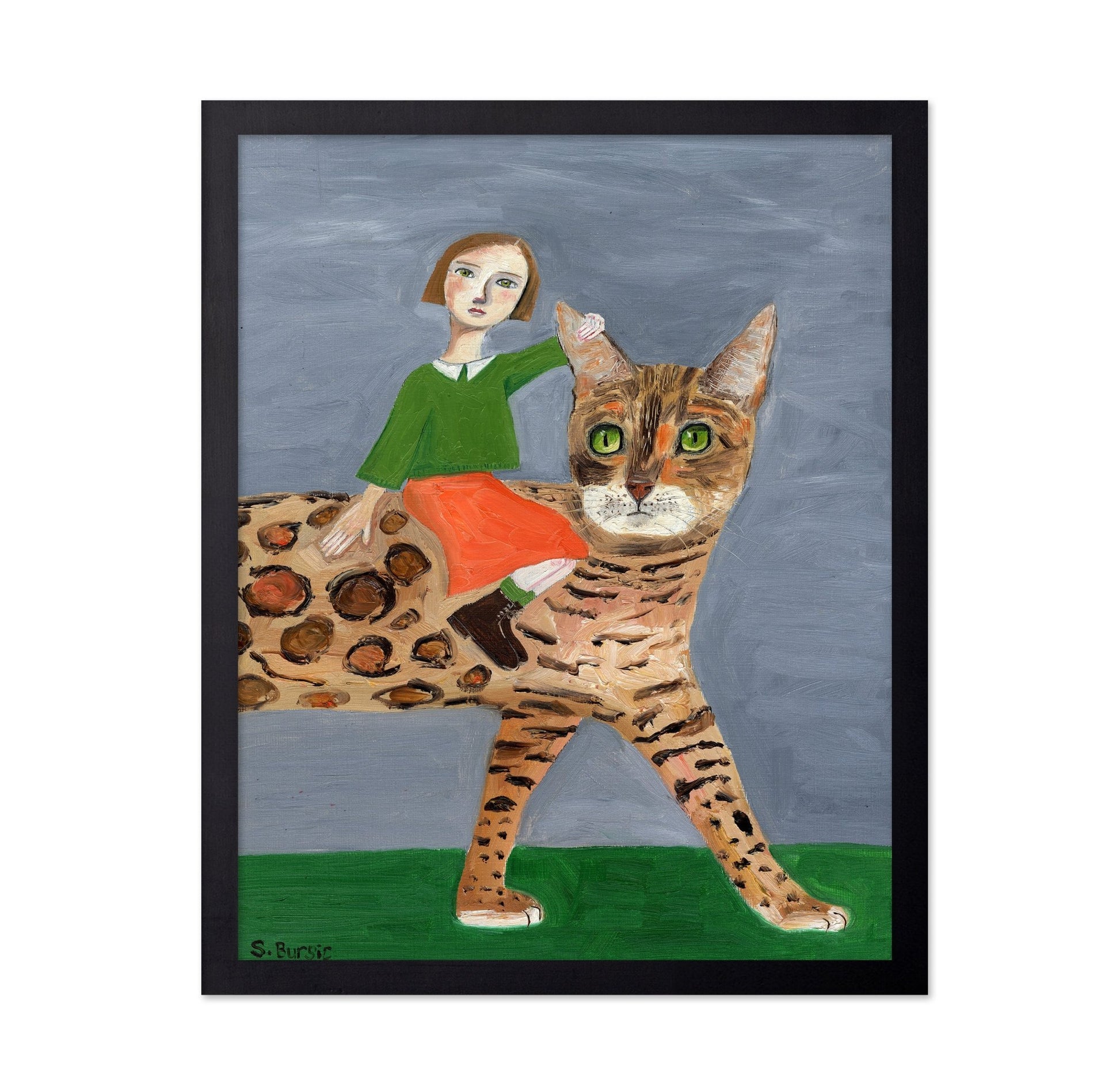 Girl Riding Giant Cat