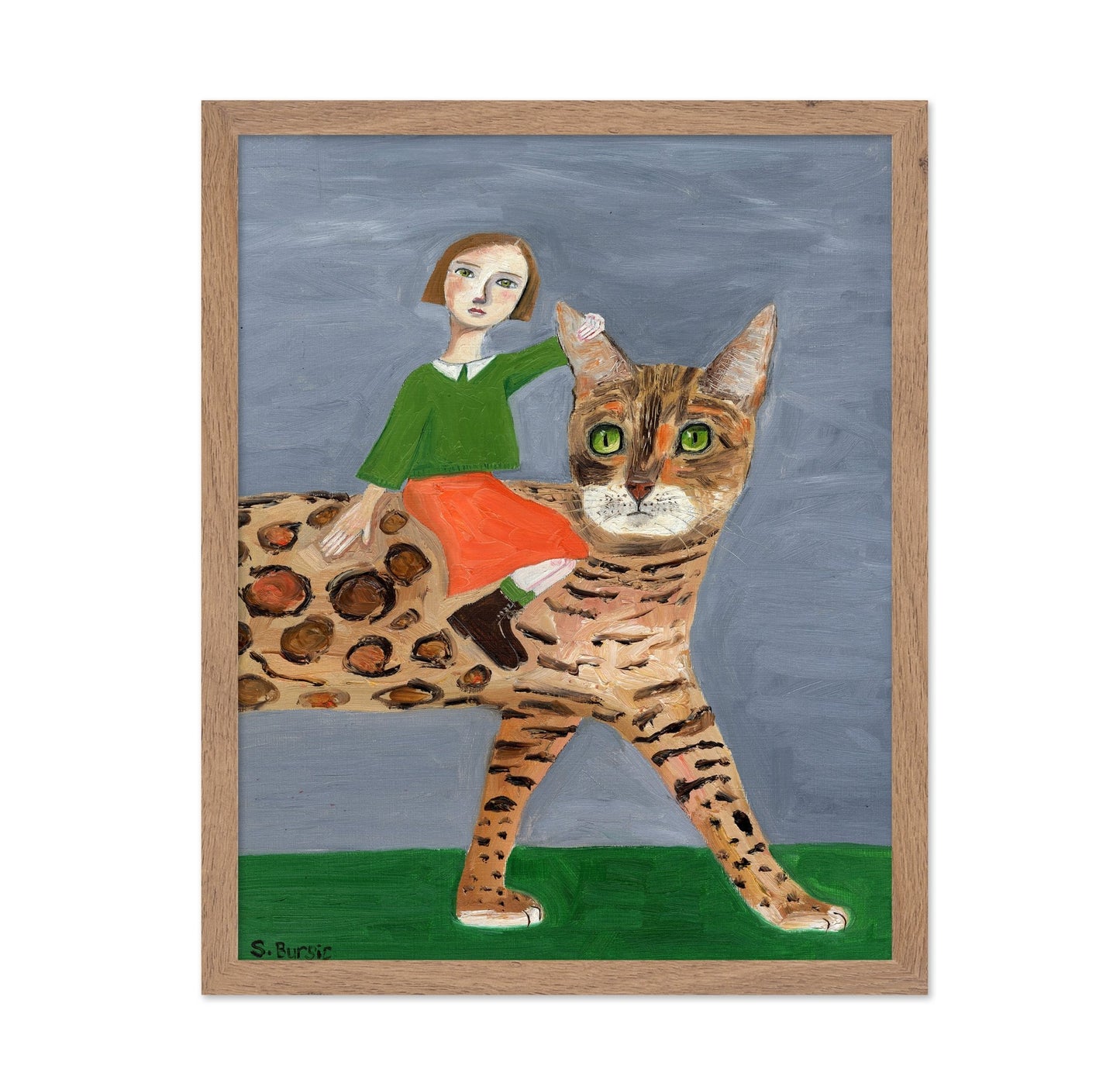 Girl Riding Giant Cat