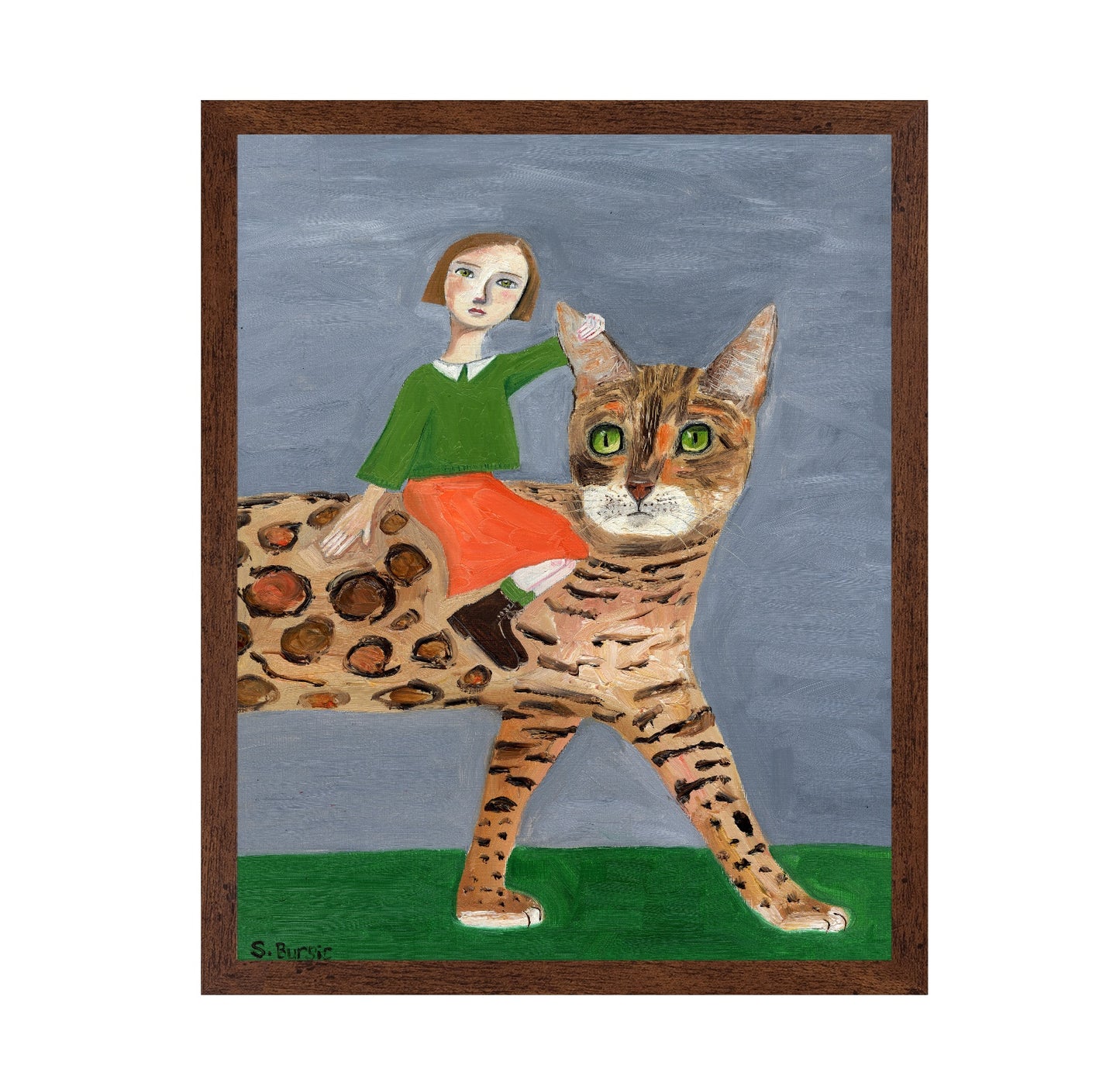 Girl Riding Giant Cat