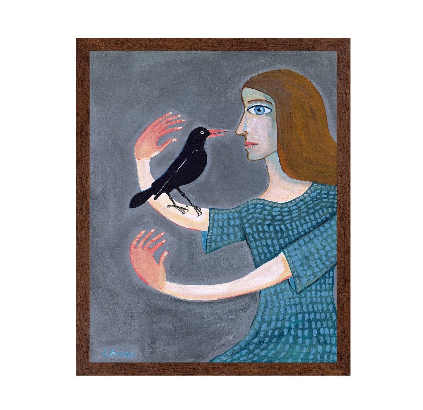Woman With Black Bird