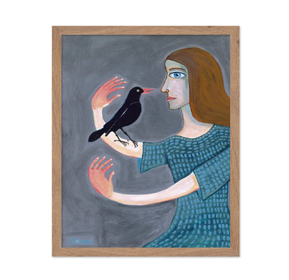 Woman With Black Bird