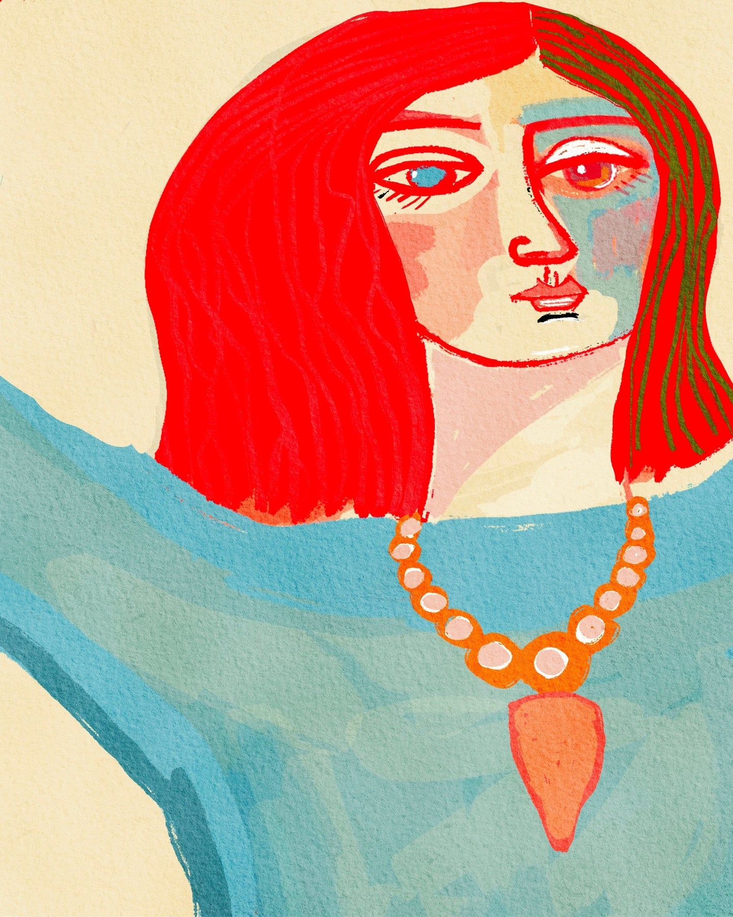 Red Hair Necklace