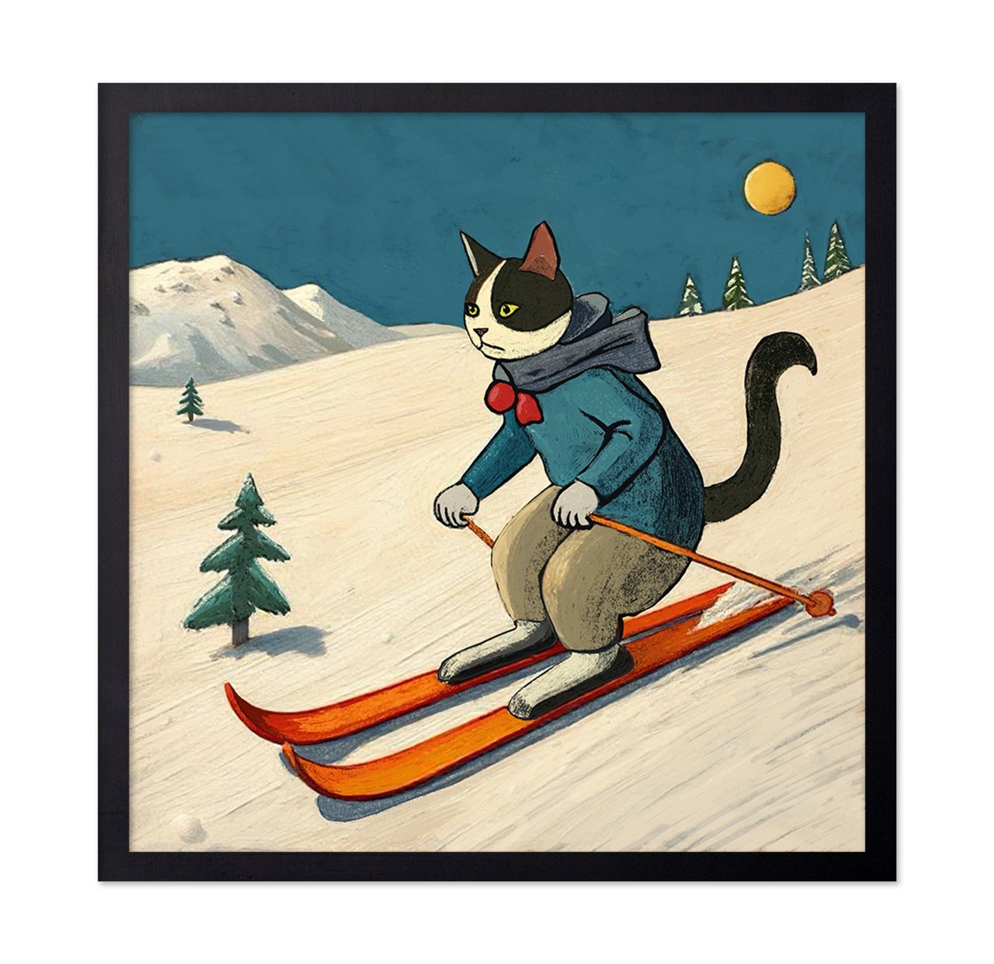 Skiing Cat