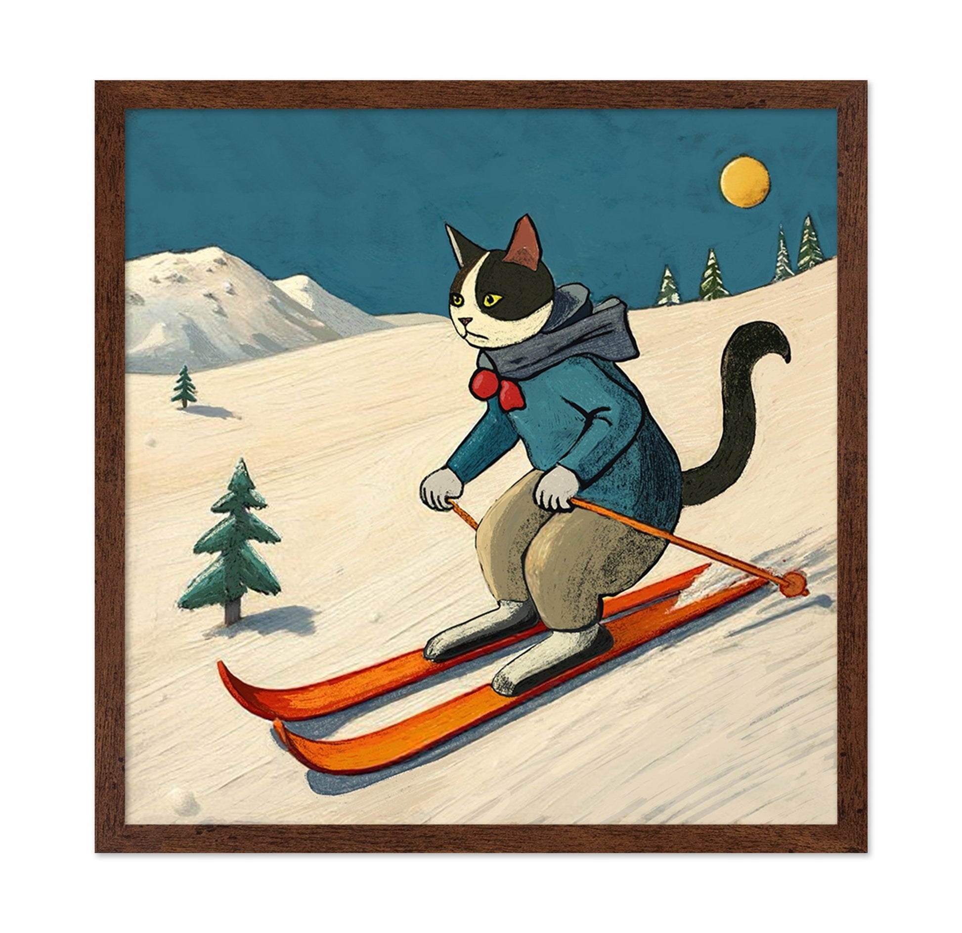 Skiing Cat