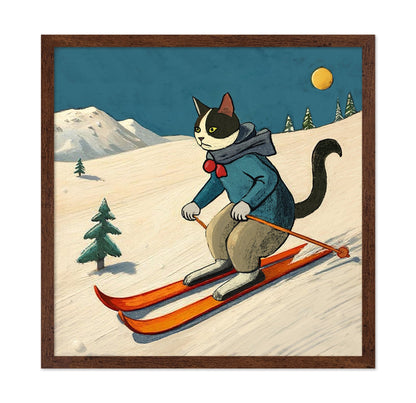 Skiing Cat