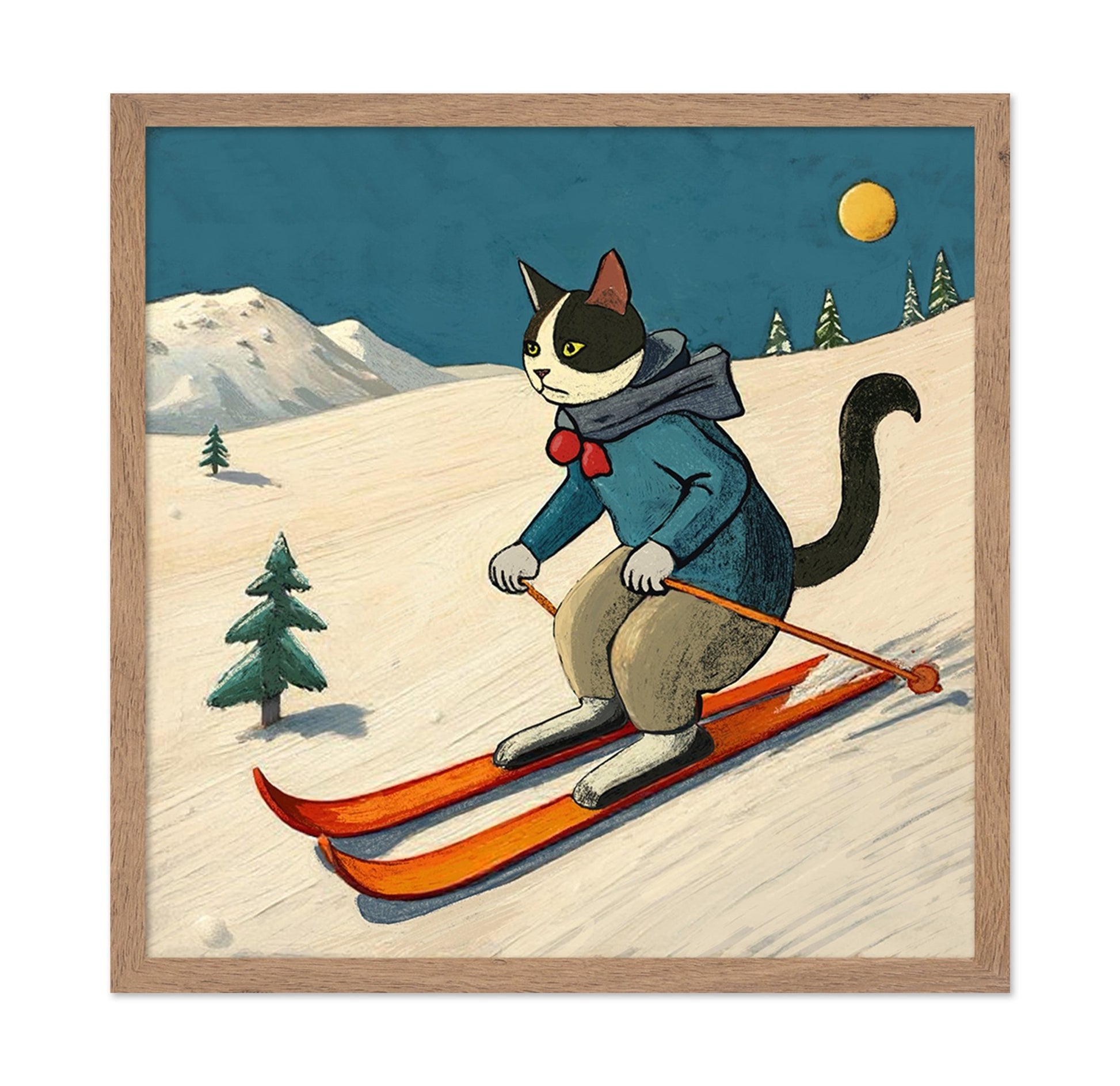 Skiing Cat