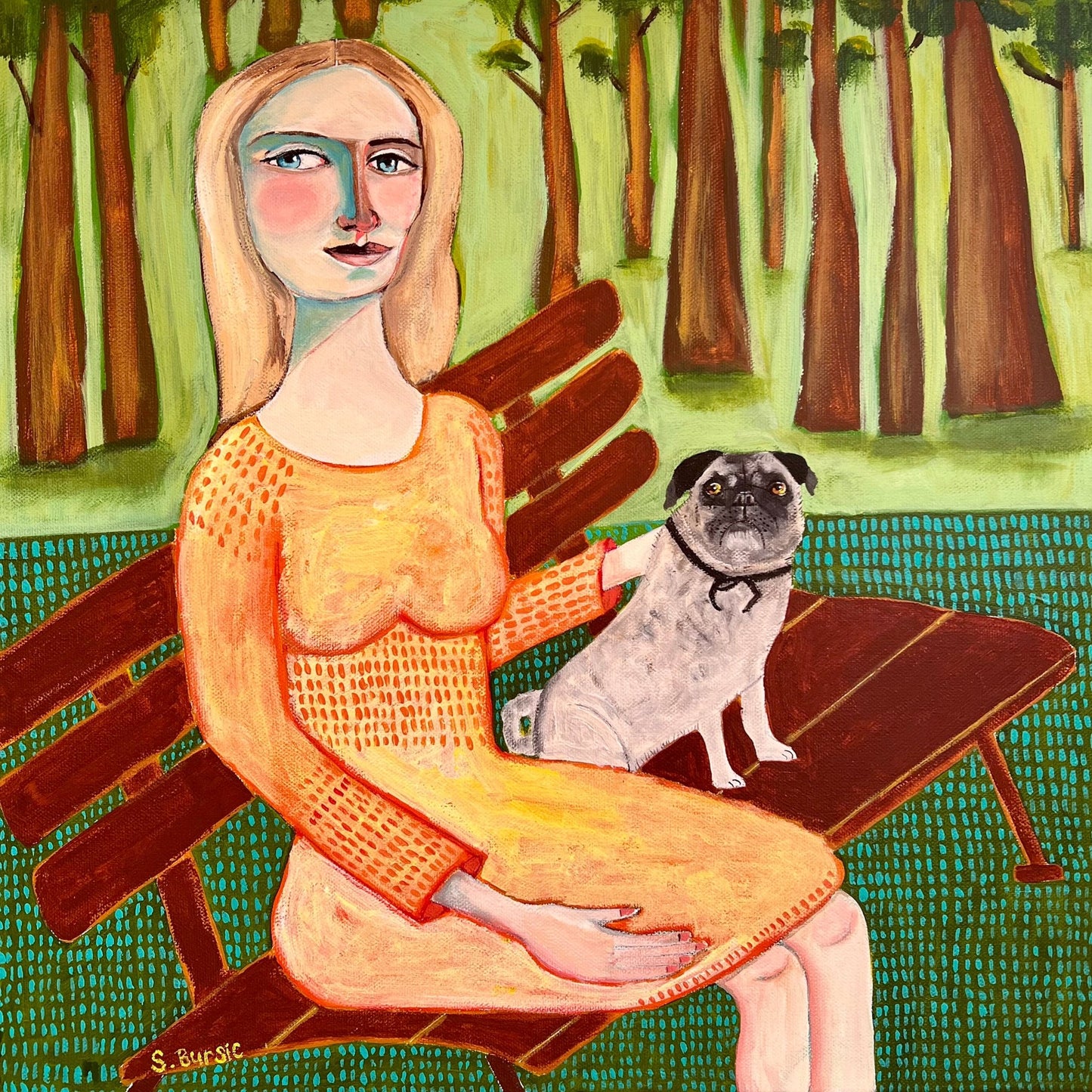 Woman With Pug