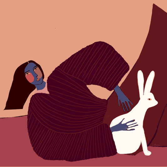 Woman With White Rabbit No2