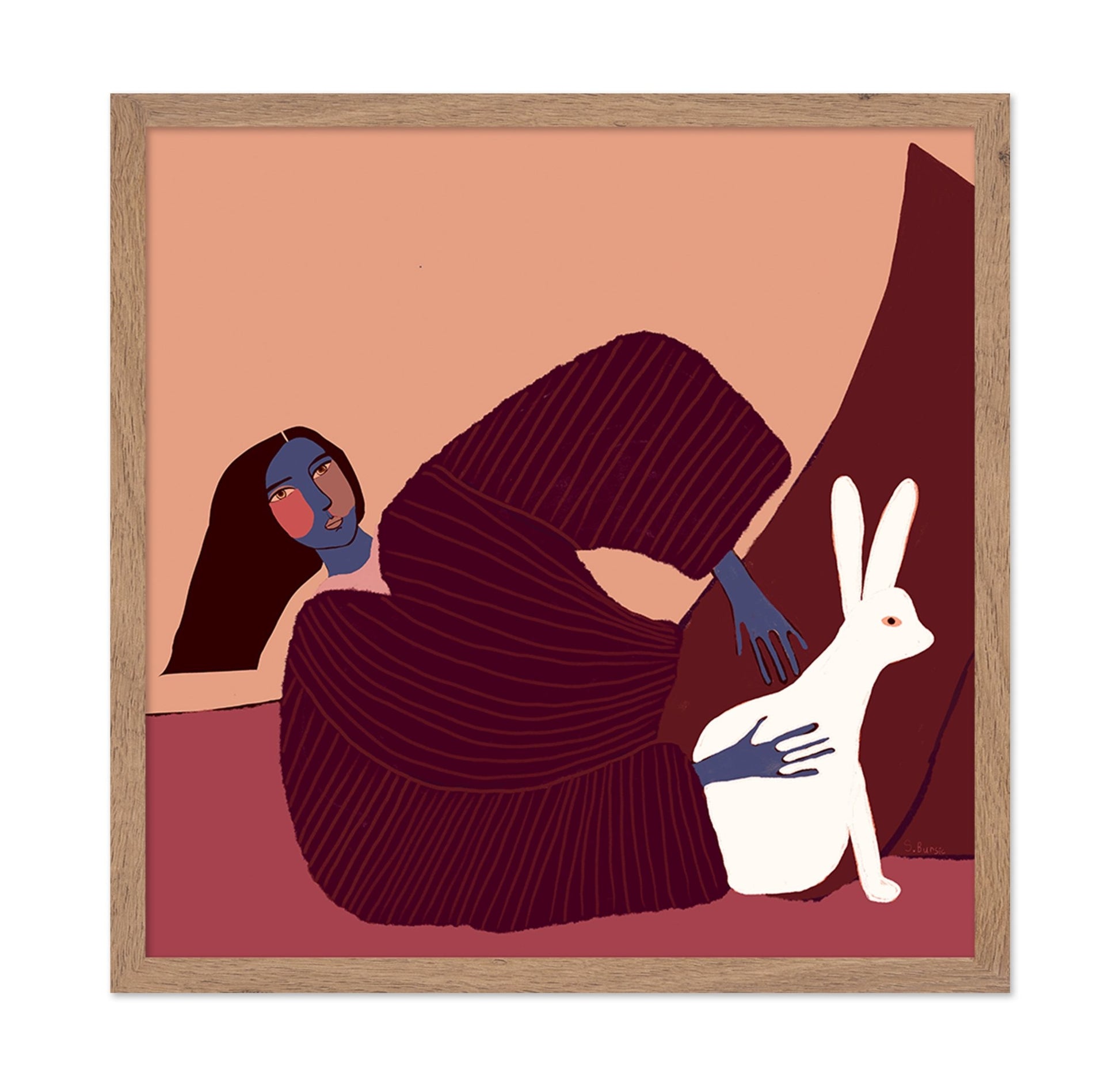 Woman With White Rabbit No2