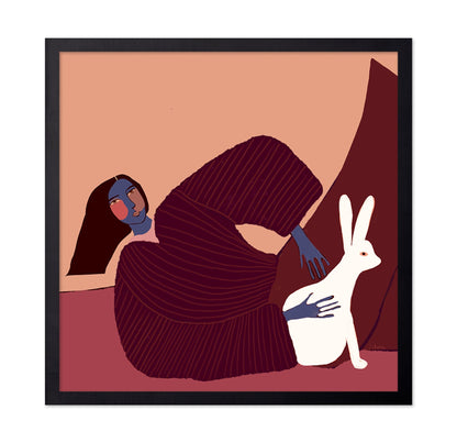 Woman With White Rabbit No2