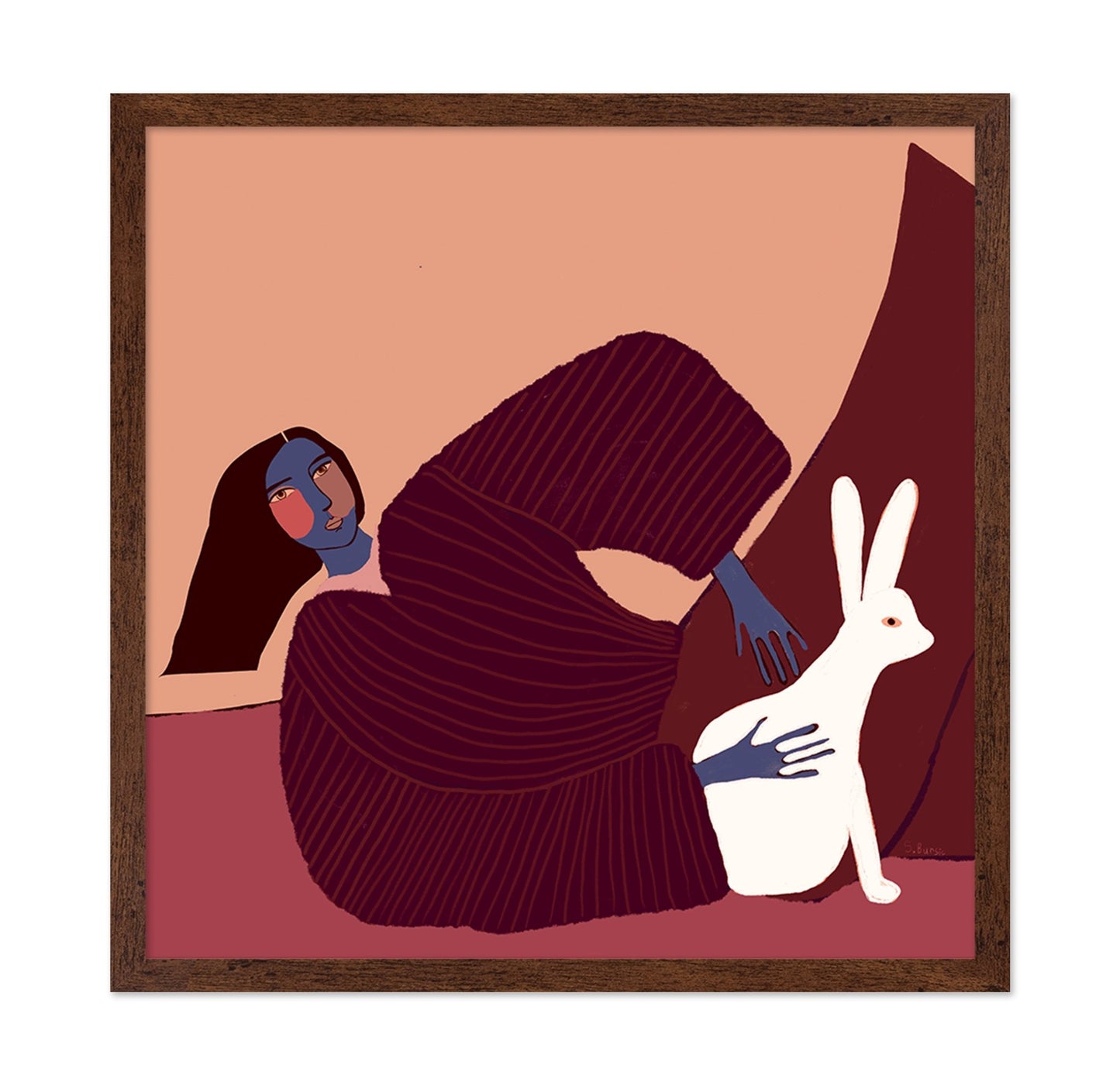 Woman With White Rabbit No2