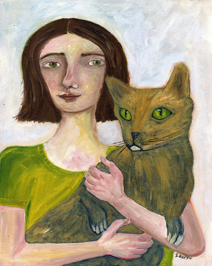 Girl Holding Cat