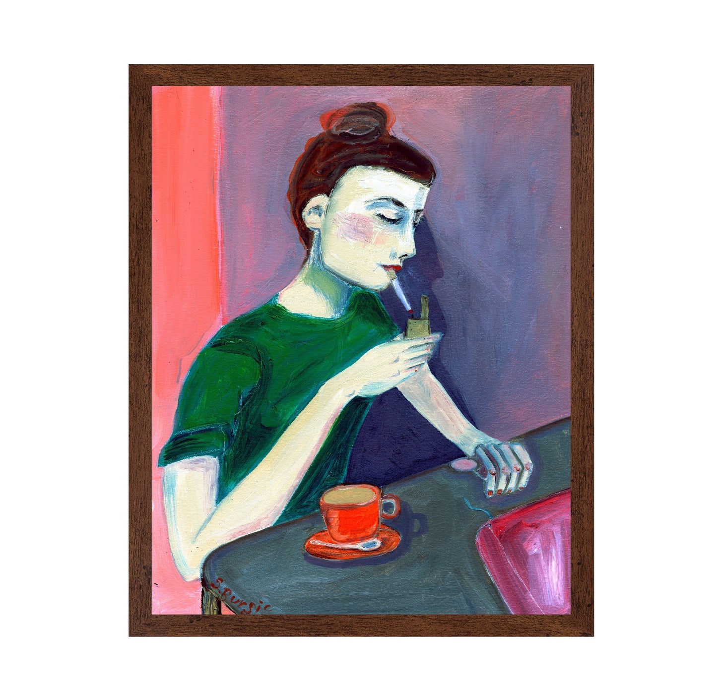 Woman Smoking Coffee